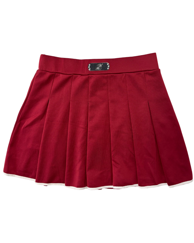Naruto Shippuden Konoha Village Anime Merchandise Red Pleated Mini Skirt