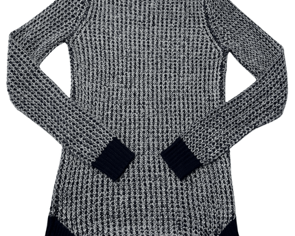 Lee Cooper V-Neck Textured Navy & Grey Marl Knit Sweater