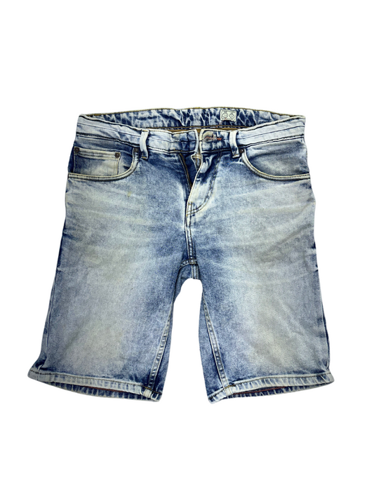 Light Wash Denim Shorts – Faded Blue Relaxed Fit - M | Waist: 32