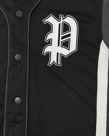 FSBN Black & Grey Varsity “P” Button-Up Baseball Jersey