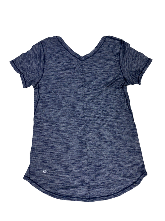 Lululemon Heathered Navy V-Back Short Sleeve Tee - XS