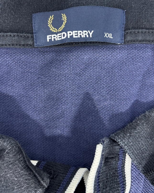 Fred Perry Tipped Placket Pique Polo Carbon Blue - XL
