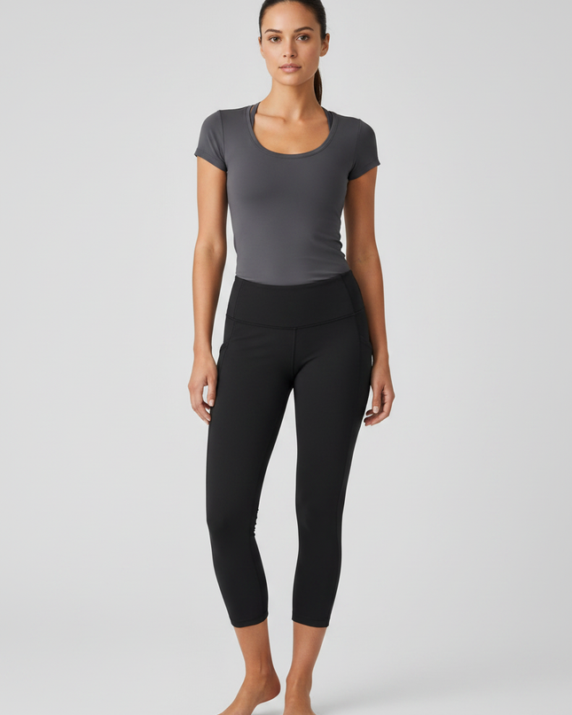 Lululemon Black Fast and Free High-Rise Crop Leggings