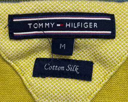 Tommy Hilfiger Yellow V-Neck Cotton Silk Sweater