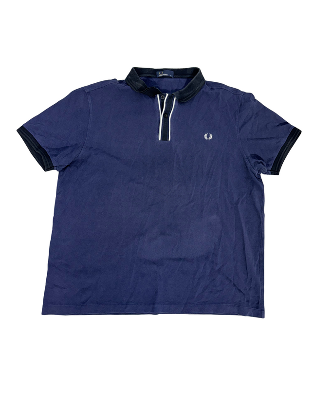 Fred Perry Tipped Placket Pique Polo Carbon Blue - XL