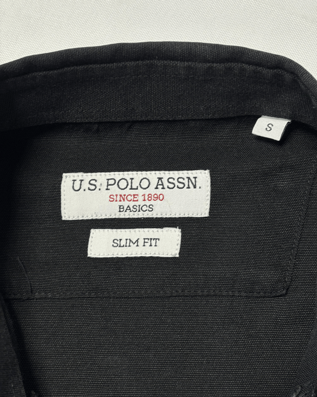 U.S. Polo Assn. Slim Fit Long Sleeve Button-Down Black Shirt