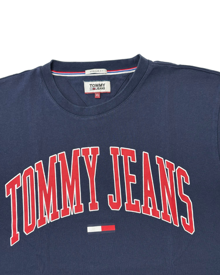 Tommy Jeans Regular Fit Navy Blue Logo Graphic T-Shirt - L