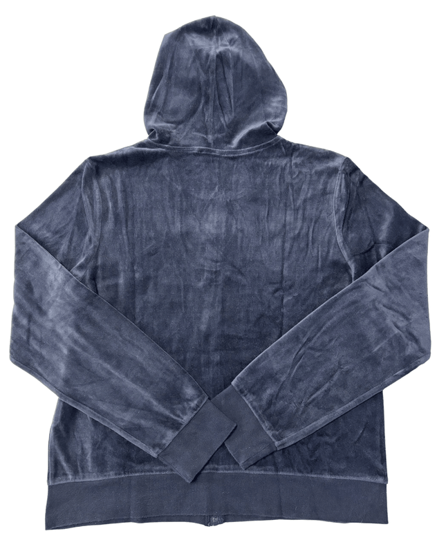 Juicy Couture Navy Blue Velour with JC Charm Classic Zip Hoodie