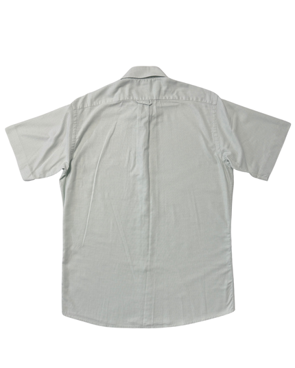 Vintage Lacoste Chemise Light Green Micro Check Pattern Shirt