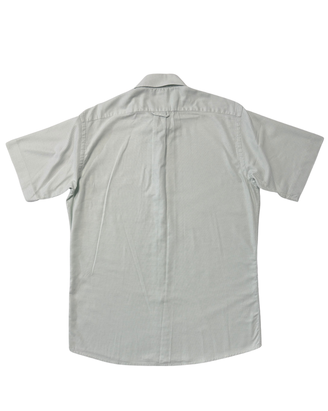 Vintage Lacoste Chemise Light Green Micro Check Pattern Shirt