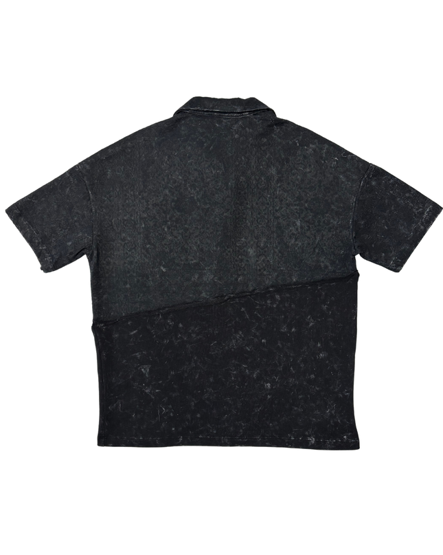 Les Benjamins Black Textured Jacquard Collared Polo Shirt
