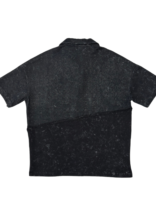 Les Benjamins Black Textured Jacquard Collared Polo Shirt