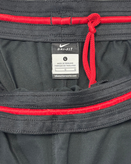 Nike Dri-FIT Black Training Shorts with Red Swoosh - XL | Waist: 36"