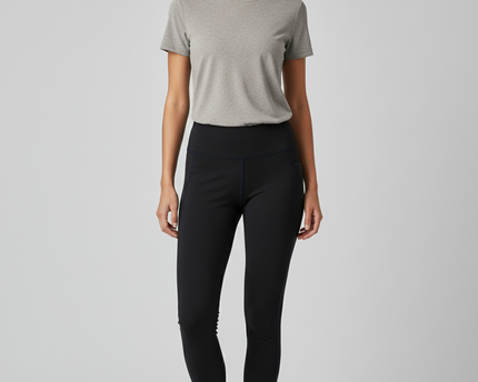 Lululemon Black Low Rise Leggings with Blue Accents