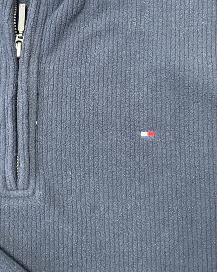 Tommy Hilfiger Navy Blue Quarter-Zip Waffle Fleece Pullover