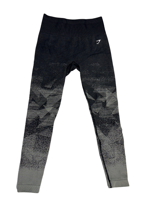 Gymshark Leggings Adapt Seamless High Rise Black Gray Gradient Geo - XS