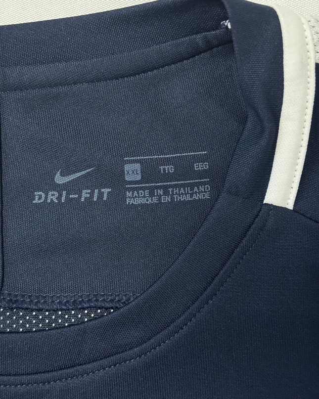 Nike Dri-FIT Navy Blue with White Shoulder Stripes Training T-Shirt