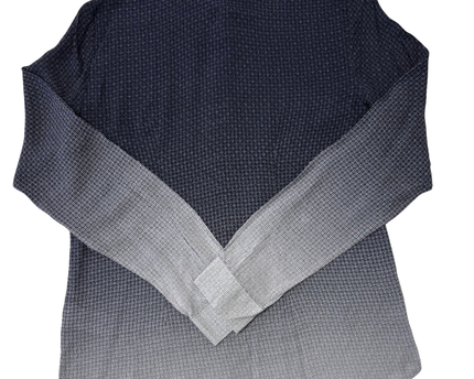 Lacoste Geometric Print Navy Blue Ombre Long Sleeve Shirt