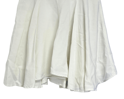 Larry Levine Flowy Ivory High-Waist Linen Blend Skirt