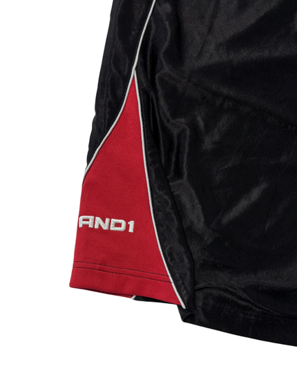 AND1 Black & Red Basketball Mesh Athletic Shorts - M | Waist: 30"