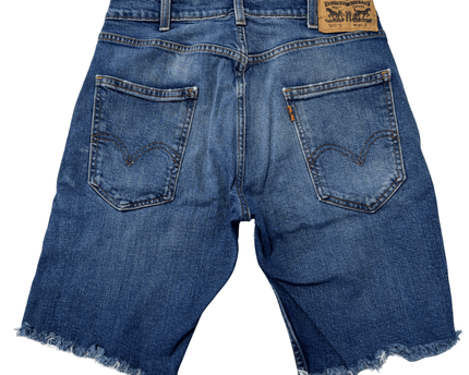 Levi's 505 C Orange Tab Distressed Denim Cutoff Shorts