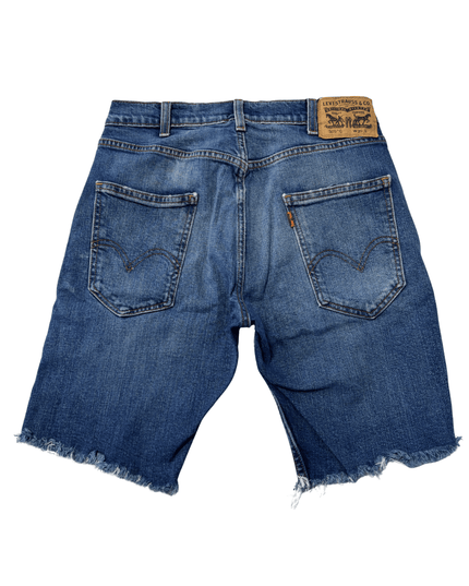Levi's 505 C Orange Tab Distressed Denim Cutoff Shorts