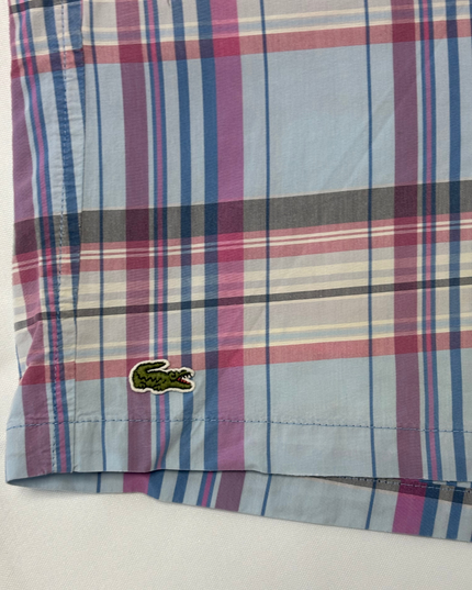 Lacoste Multicolor Plaid With Drawstring Swim Shorts - XS  | Waist: 36"