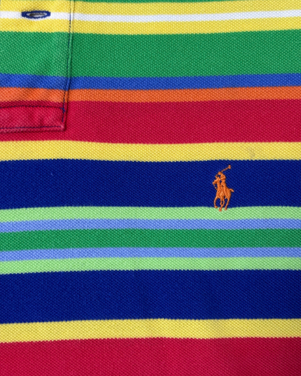 Ralph Lauren Custom Fit Multicolor Striped Piqué Polo Shirt