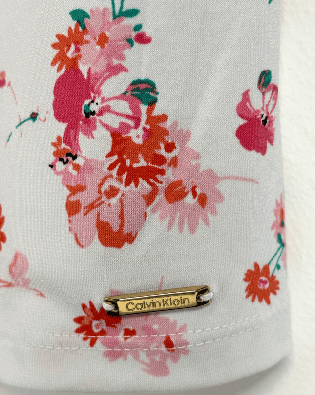 Calvin Klein Pink Floral Print Sleeveless Blouse Top