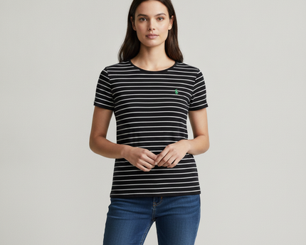 Ralph Lauren Black Striped Cotton T-Shirt