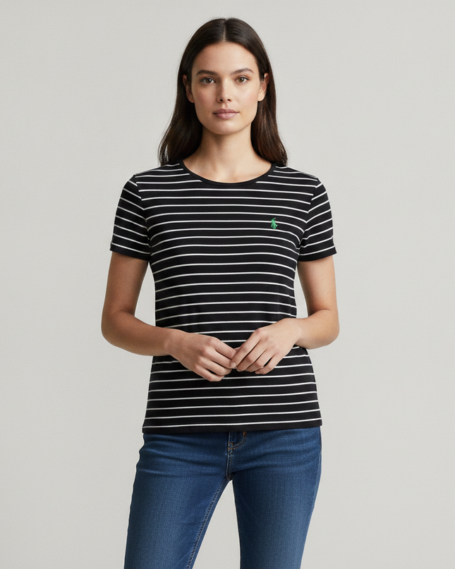 Ralph Lauren Black Striped Cotton T-Shirt