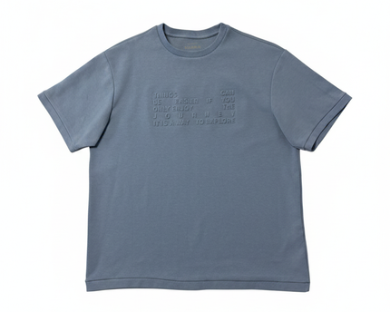 Pull & Bear Blue Relaxed Fit Embossed Graphic T-Shirt
