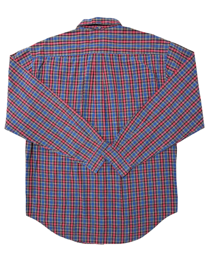 Vintage Tommy Hilfiger Red & Blue Tartan Plaid Button-Up Shirt