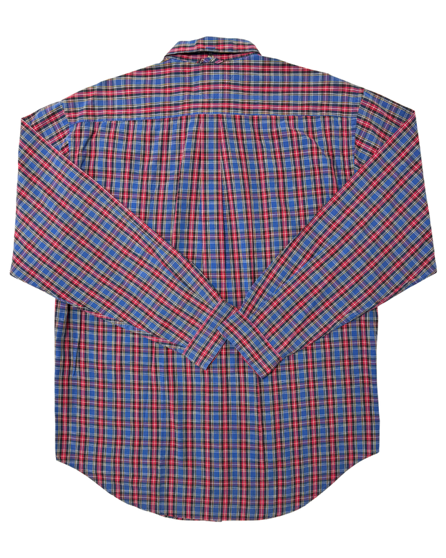 Vintage Tommy Hilfiger Red & Blue Tartan Plaid Button-Up Shirt