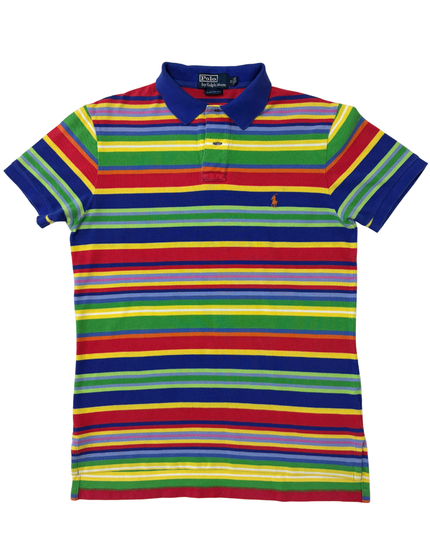 Ralph Lauren Custom Fit Multicolor Striped Piqué Polo Shirt