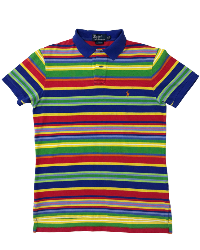 Ralph Lauren Custom Fit Multicolor Striped Piqué Polo Shirt
