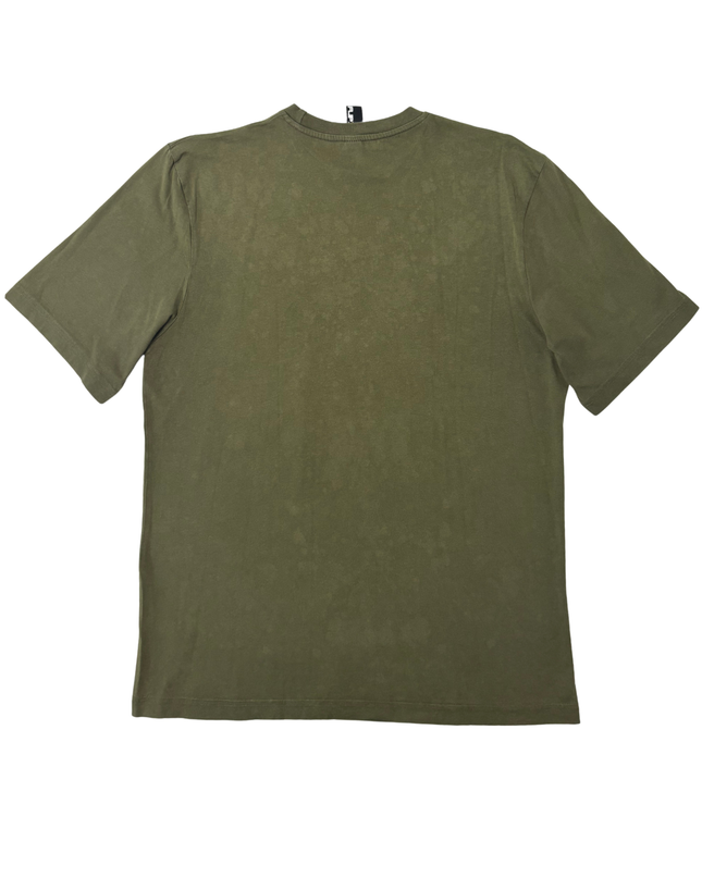 Backflip Olive Green "Genius at Work" Gamer Skull Graphic T-Shirt - M