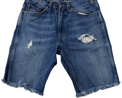 Levi's 505 C Orange Tab Distressed Denim Cutoff Shorts