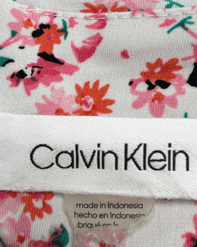 Calvin Klein Pink Floral Print Sleeveless Blouse Top