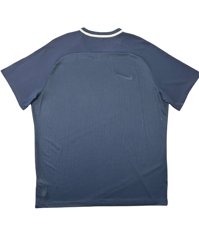 Nike Dri-FIT Navy Blue with White Shoulder Stripes Training T-Shirt
