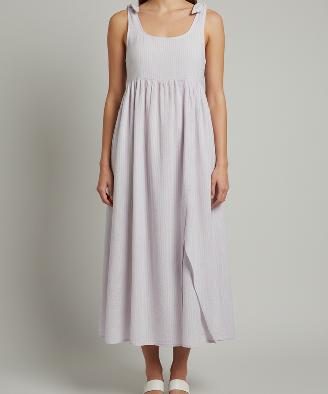 American Eagle Lavender Tie-Strap Cotton Linen Maxi Dress