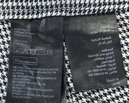 H&M Black/White Houndstooth Tailored Slim-Fit Pants