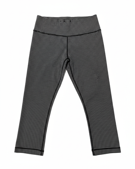 Lululemon Wunder Under High-Rise Crop Parallel Stripe Black White Leggings