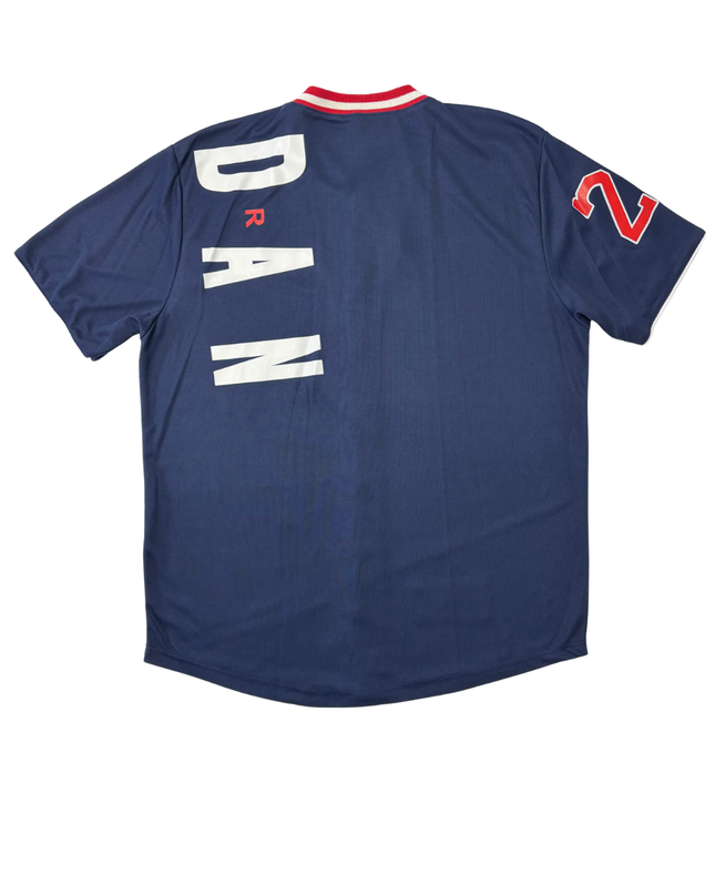 Three Wall Navy Blue “Jordan 23” Red & White Trim Baseball Jersey