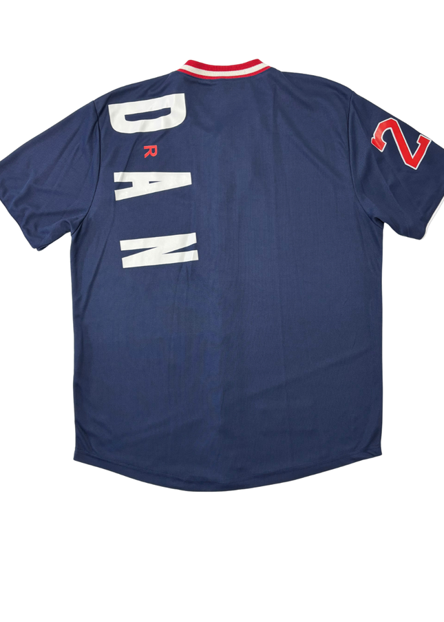 Three Wall Navy Blue “Jordan 23” Red & White Trim Baseball Jersey