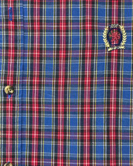 Vintage Tommy Hilfiger Red & Blue Tartan Plaid Button-Up Shirt