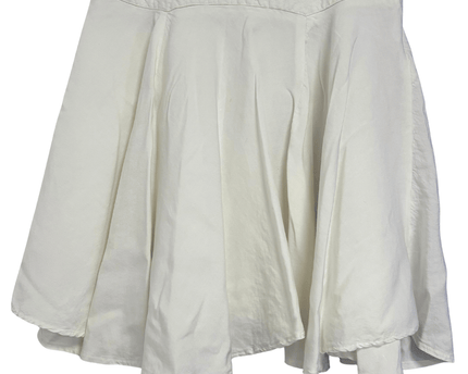 Larry Levine Flowy Ivory High-Waist Linen Blend Skirt