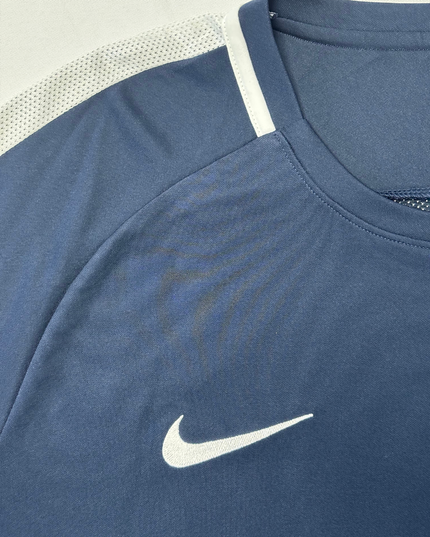 Nike Dri-FIT Navy Blue with White Shoulder Stripes Training T-Shirt