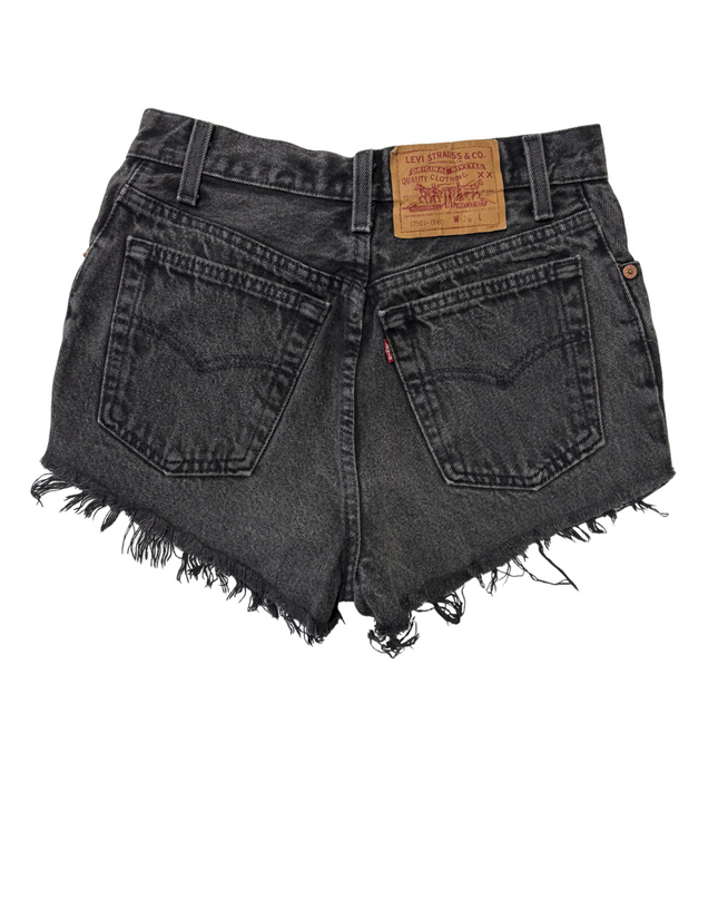 Levi’s 501 High-Rise Black Denim Cutoff Shorts - XS | Waist: 26"
