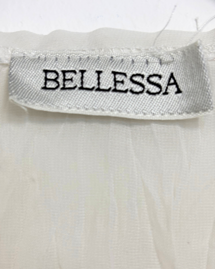 Bellessa Vintage White Victorian Style Crinkle Ruffle Blouse